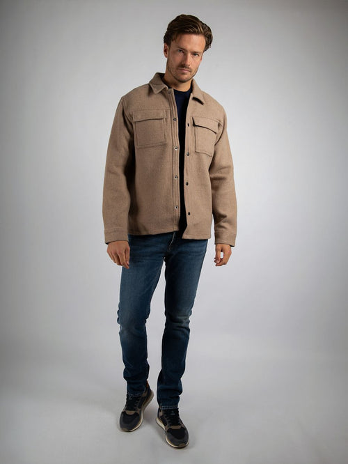 Suitable overshirt wool blend beige | Regular-fit