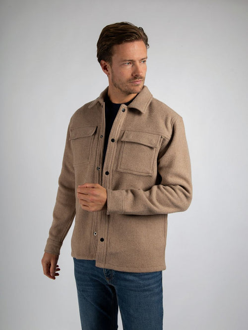 Overshirt wool blend beige