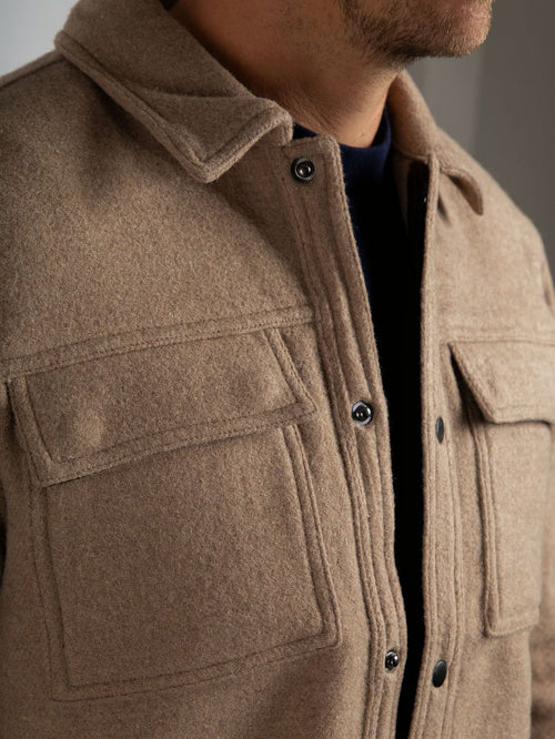 Suitable overshirt wool blend beige | Regular-fit