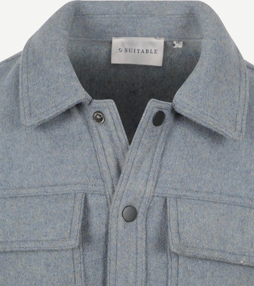 Suitable overshirt wool blend blauw | Regular-fit