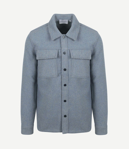 Overshirt wool blend blauw