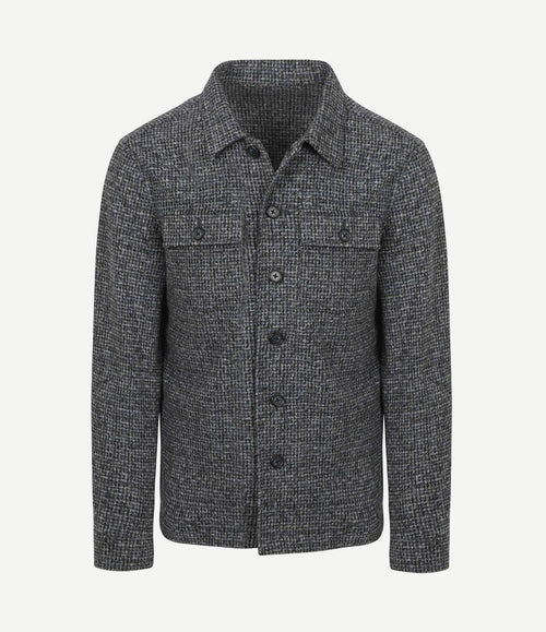 Overshirt wool blend grijs blauw