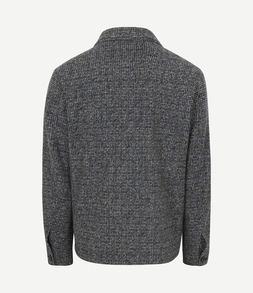 Overshirt wool blend grijs blauw