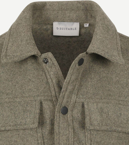 Suitable overshirt wool blend olijfgroen | Regular-fit