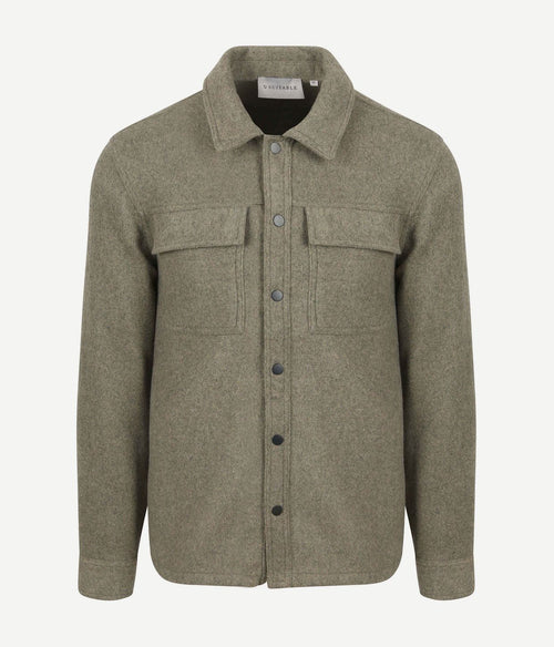 Suitable overshirt wool blend olijfgroen | Regular-fit