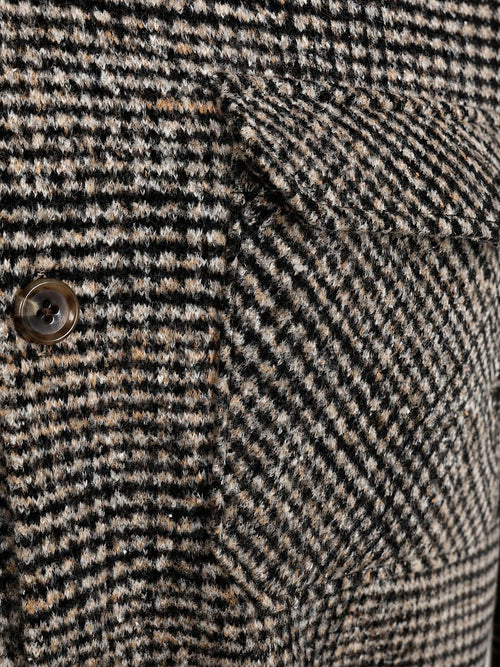 Overshirt wool blend ruit beige