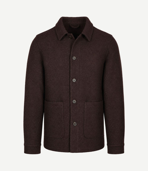 Overshirt wool bouclé bruin