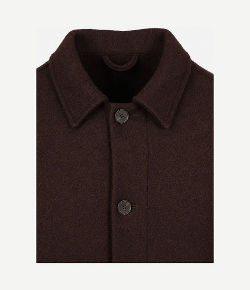 Overshirt wool bouclé bruin