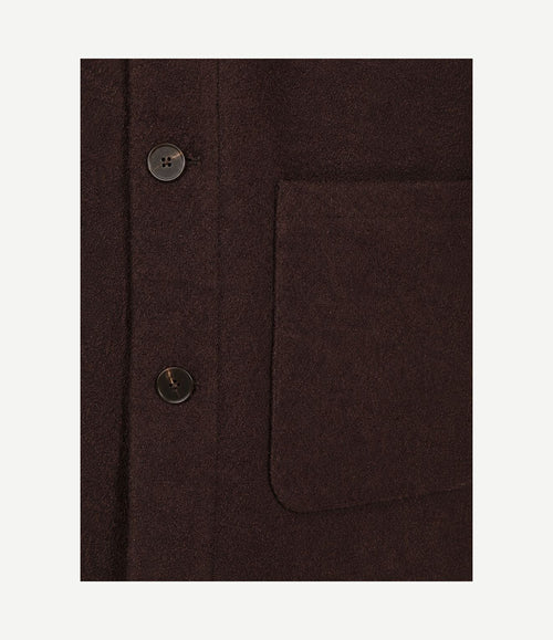 Overshirt wool bouclé bruin
