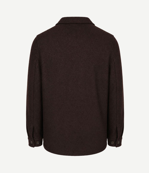 Overshirt wool bouclé bruin