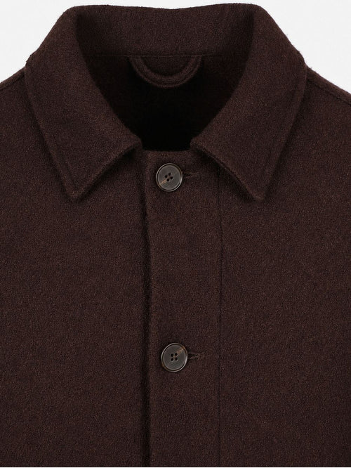 Overshirt wool bouclé bruin