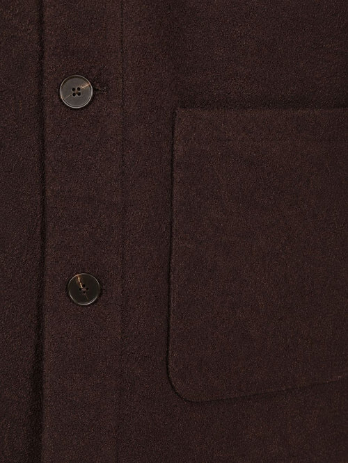 Overshirt wool bouclé bruin