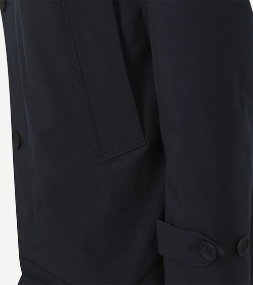 Suitable packable jas long tech donkerblauw