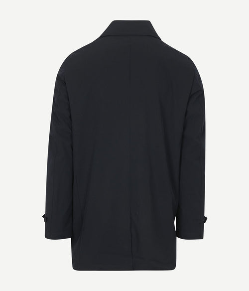 Suitable packable jas long tech donkerblauw
