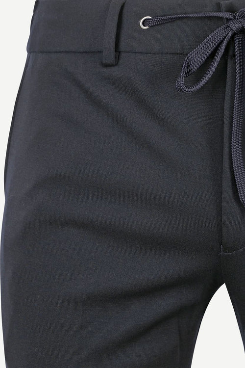 Suitable pantalon jersey donkerblauw | Slim-fit
