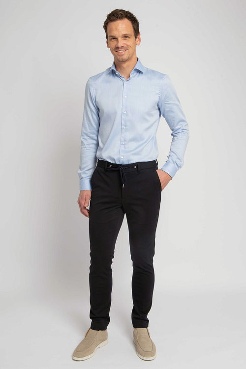 Suitable pantalon jersey donkerblauw | Slim-fit