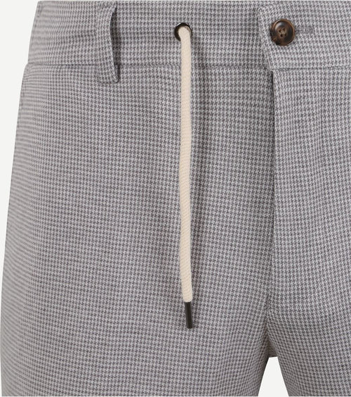 Suitable pantalon jersey pied de poule grijs | Slim-fit