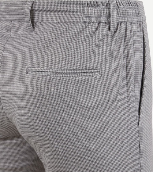 Suitable pantalon jersey pied de poule grijs | Slim-fit