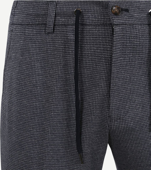 Suitable pantalon jersey pied de poule donkerblauw