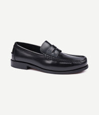 Penny loafers leer zwart