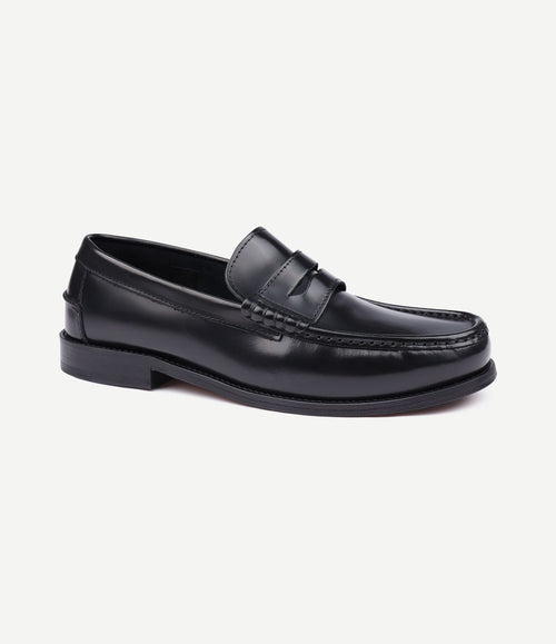 Penny loafers leer zwart
