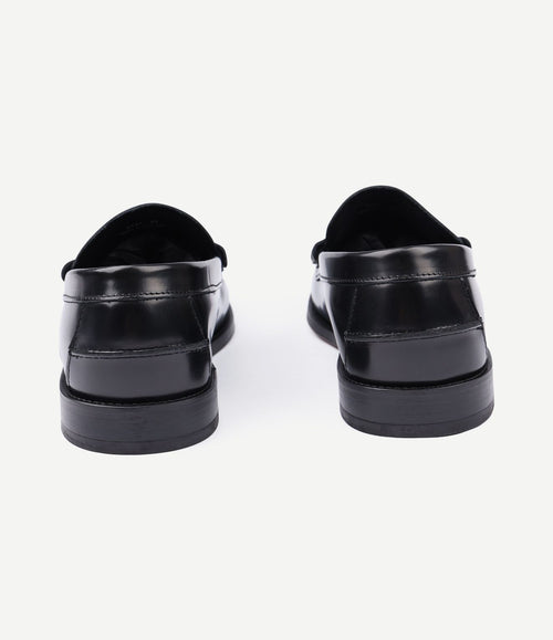 Penny loafers leer zwart
