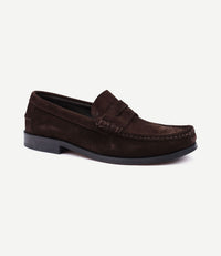 Penny loafers suede bruin
