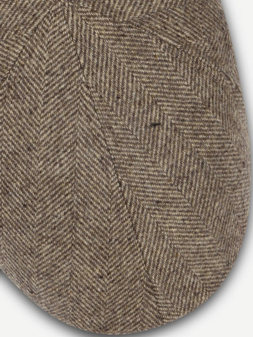 Suitable flat cap wool herringbone beige