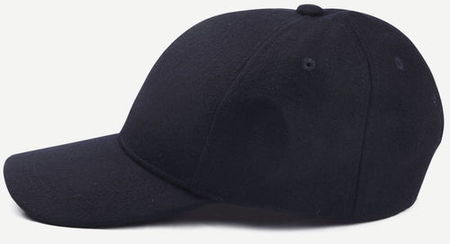 Cap wool blend donkerblauw