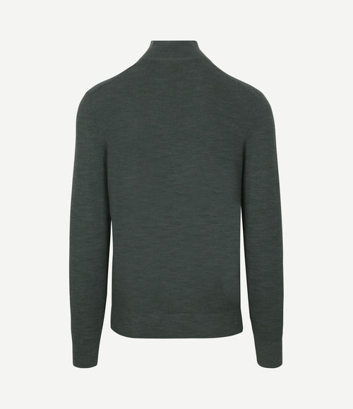 Pine knit halve rits trui groen