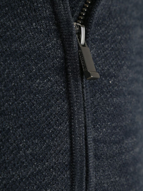 Pine knit halve rits trui donkerblauw