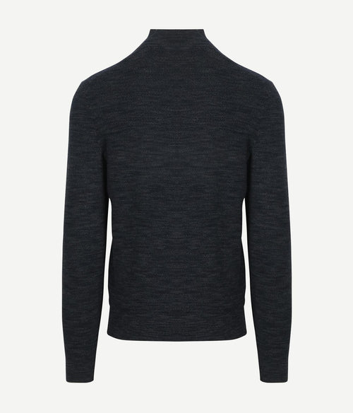 Suitable pine knit halve rits trui donkerblauw | Slim-fit