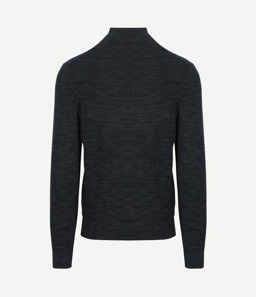 Pine knit halve rits trui donkerblauw