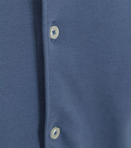 Piqué overhemd jeans blauw