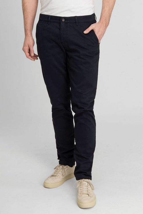 Suitable Plato chino donkerblauw | Slim-fit