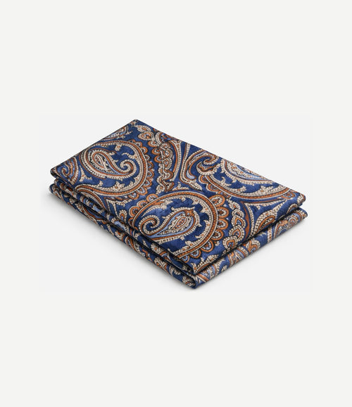 Pochet reversible bruin op donkerblauw