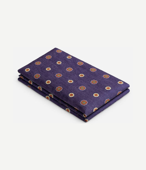 Pochet reversible dots donkerblauw en bruin