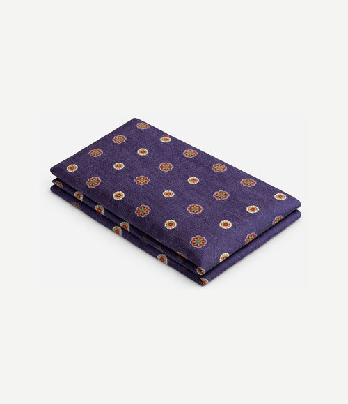 Pochet reversible dots donkerblauw en bruin