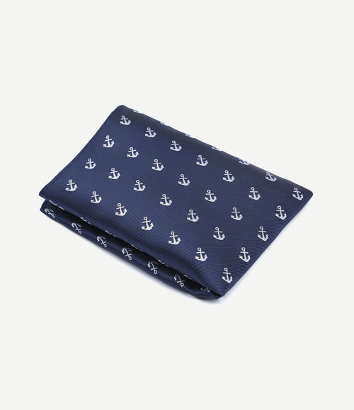 Pochet anker donkerblauw