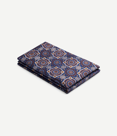 Pochet reversible bruin op donkerblauw