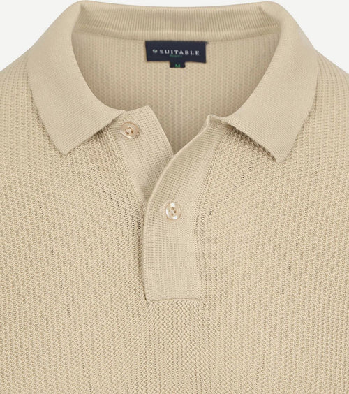 Respect polo structure knit beige