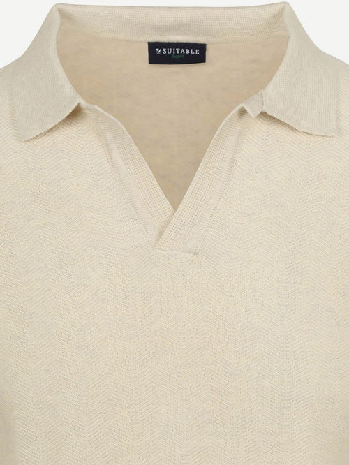 Knitted polo riva harring ecru