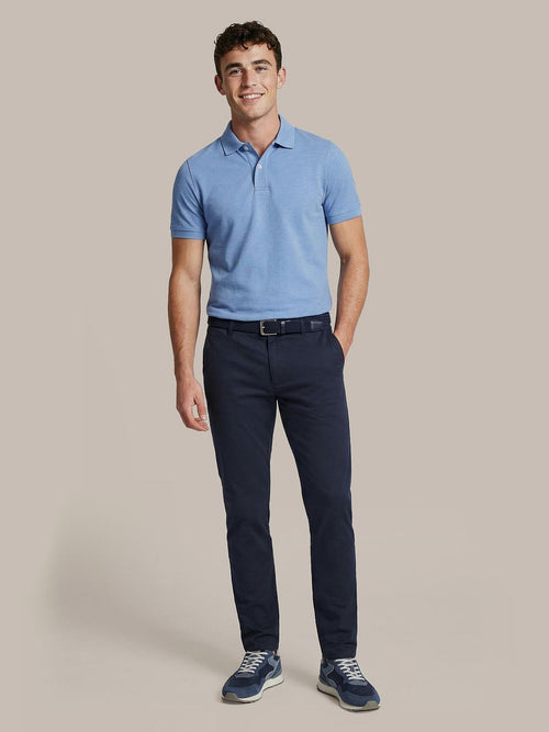 Polo mel pique mid blue