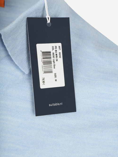 Polo merinowol lichtblauw