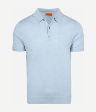 Polo merinowol lichtblauw