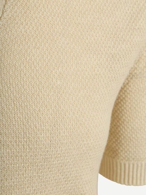 Polo riva bean linen cotton sand