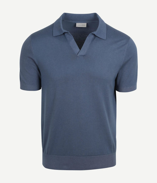 Suitable polo riva compact denim blauw
