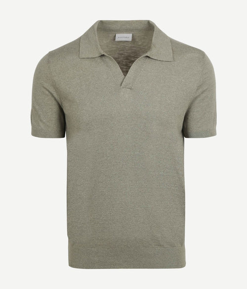 Suitable polo riva linnen groen