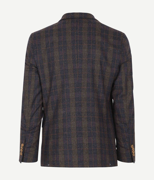 Suitable prestige colbert deloro ruit donkerblauw