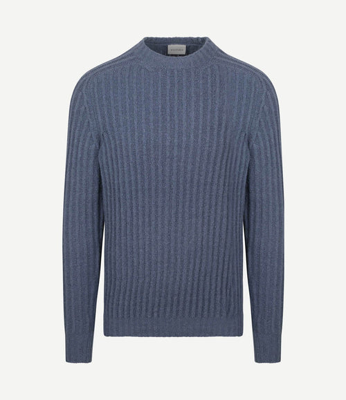 Pullover boiled wool blauw